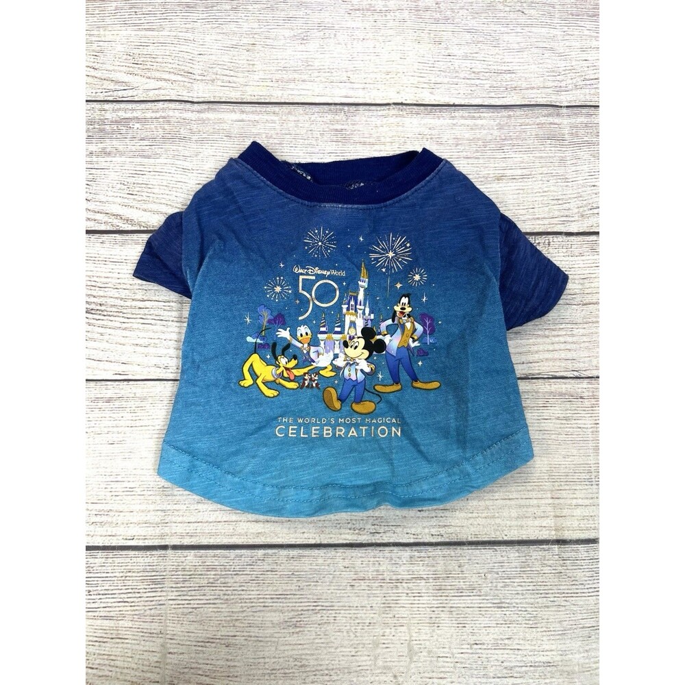 Disney Tails Tee Shirt for Dogs WDW Celebration Mickey Mouse & Friends Size S